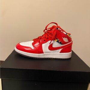 Jordan Boy Shoes Red and White